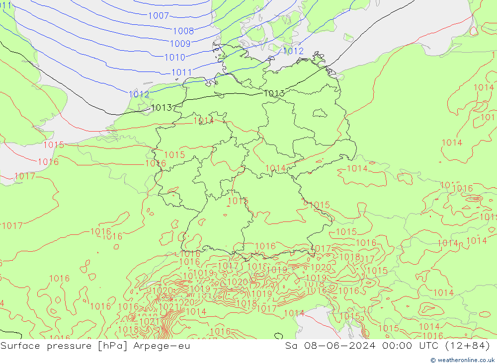 pressão do solo Arpege-eu Sáb 08.06.2024 00 UTC