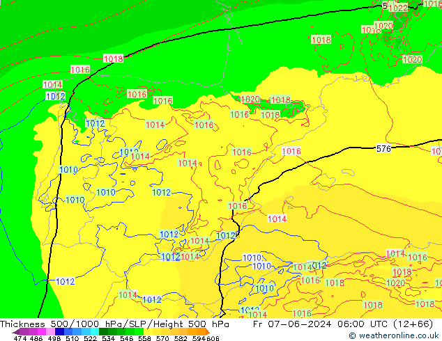 Thck 500-1000hPa Arpege-eu pt. 07.06.2024 06 UTC