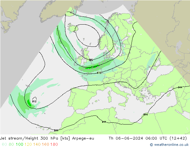 Jet stream Arpege-eu Qui 06.06.2024 06 UTC