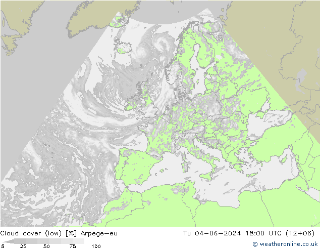 Nuages (bas) Arpege-eu mar 04.06.2024 18 UTC