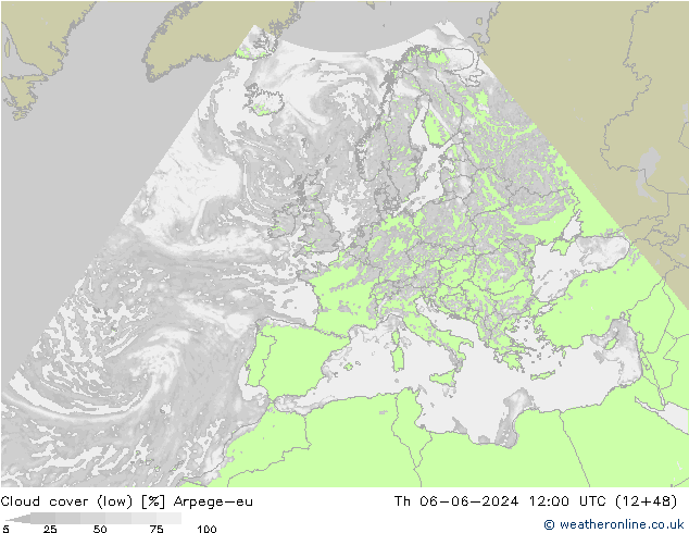 облака (низкий) Arpege-eu чт 06.06.2024 12 UTC