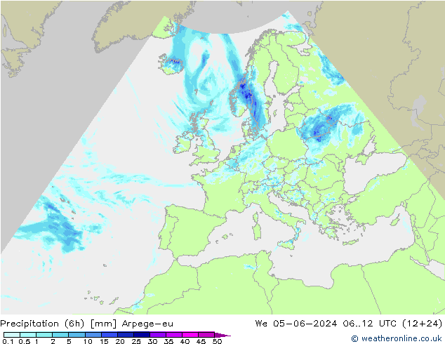 Nied. akkumuliert (6Std) Arpege-eu Mi 05.06.2024 12 UTC