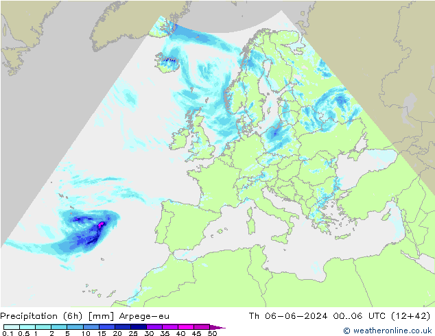 Nied. akkumuliert (6Std) Arpege-eu Do 06.06.2024 06 UTC