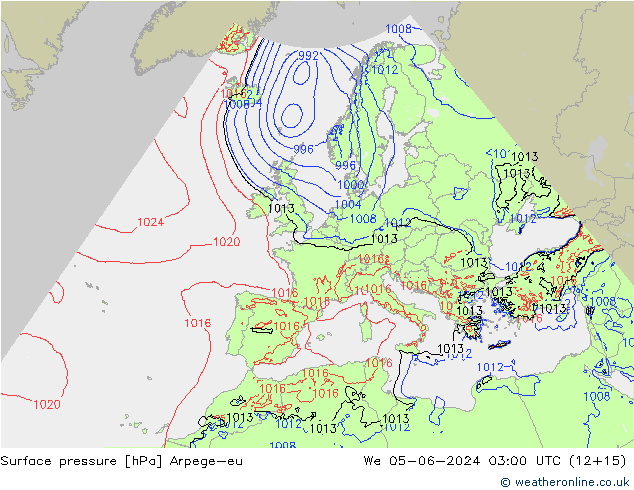 pression de l'air Arpege-eu mer 05.06.2024 03 UTC