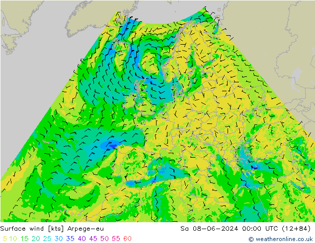 Bodenwind Arpege-eu Sa 08.06.2024 00 UTC