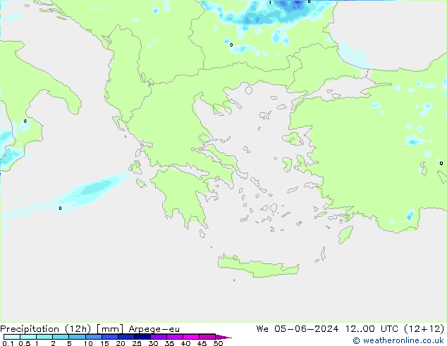 Precipitation (12h) Arpege-eu We 05.06.2024 00 UTC