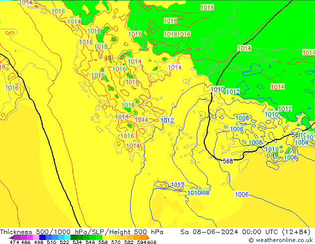 Thck 500-1000hPa Arpege-eu so. 08.06.2024 00 UTC