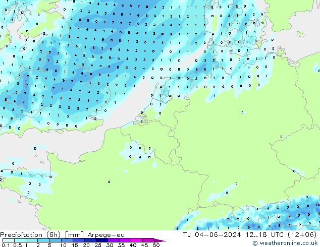 Nied. akkumuliert (6Std) Arpege-eu Di 04.06.2024 18 UTC