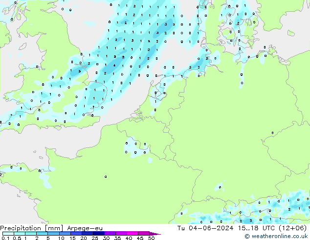 Niederschlag Arpege-eu Di 04.06.2024 18 UTC