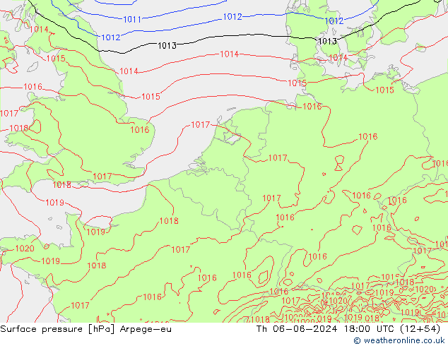 Luchtdruk (Grond) Arpege-eu do 06.06.2024 18 UTC