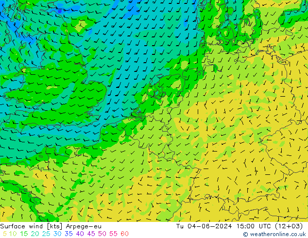 Bodenwind Arpege-eu Di 04.06.2024 15 UTC