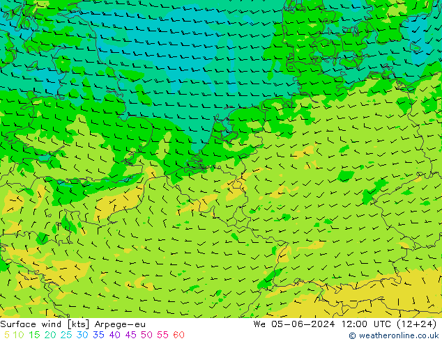 Bodenwind Arpege-eu Mi 05.06.2024 12 UTC