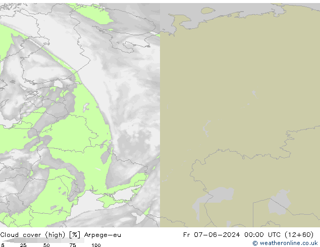 Bulutlar (yüksek) Arpege-eu Cu 07.06.2024 00 UTC