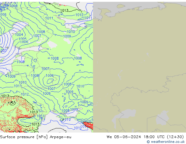 Surface pressure Arpege-eu We 05.06.2024 18 UTC