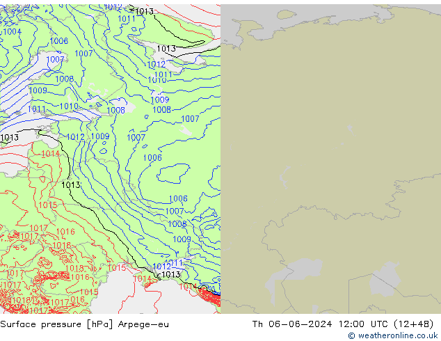 pressão do solo Arpege-eu Qui 06.06.2024 12 UTC