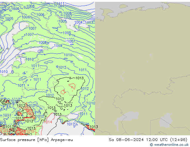 Yer basıncı Arpege-eu Cts 08.06.2024 12 UTC