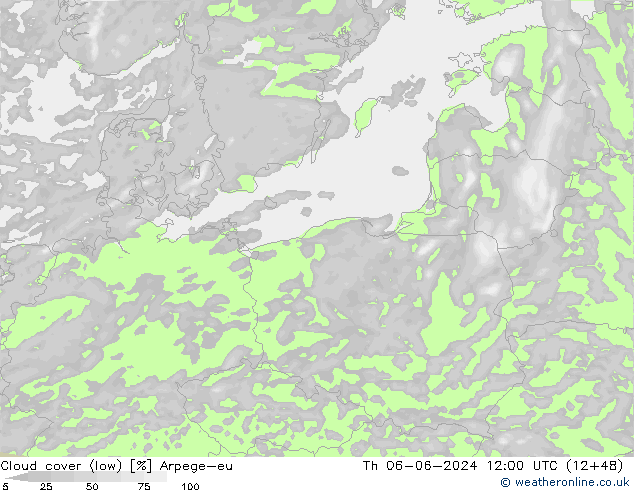 zachmurzenie (niskie) Arpege-eu czw. 06.06.2024 12 UTC