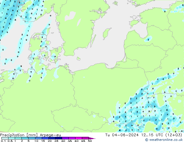 Niederschlag Arpege-eu Di 04.06.2024 15 UTC