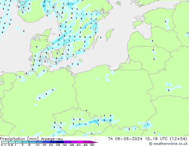 Precipitation Arpege-eu Th 06.06.2024 18 UTC