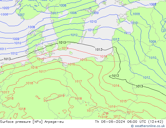 Yer basıncı Arpege-eu Per 06.06.2024 06 UTC