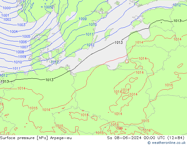 pression de l'air Arpege-eu sam 08.06.2024 00 UTC