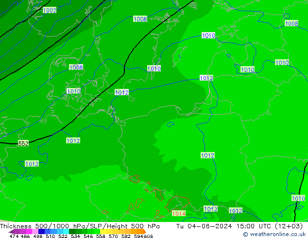 Thck 500-1000hPa Arpege-eu wto. 04.06.2024 15 UTC