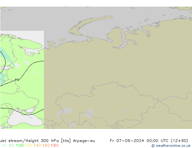 Jet stream/Height 300 hPa Arpege-eu Fr 07.06.2024 00 UTC