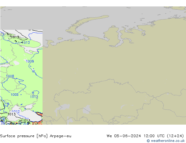 Atmosférický tlak Arpege-eu St 05.06.2024 12 UTC