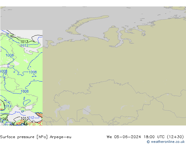 Surface pressure Arpege-eu We 05.06.2024 18 UTC