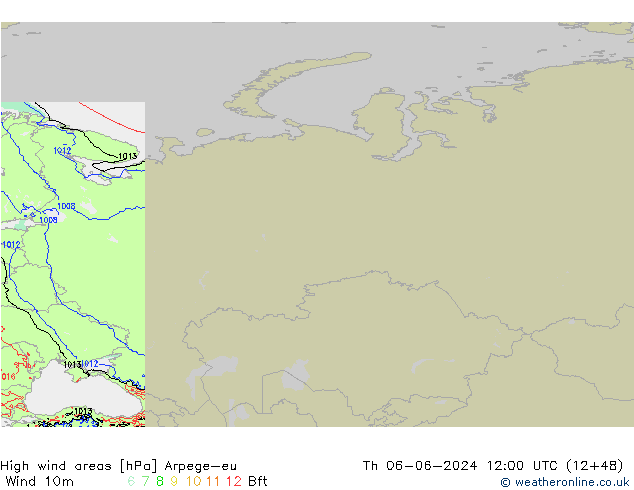 High wind areas Arpege-eu jeu 06.06.2024 12 UTC