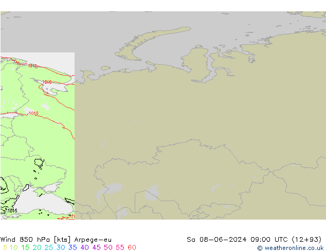  850 hPa Arpege-eu  08.06.2024 09 UTC