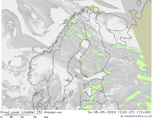 Wolken (mittel) Arpege-eu Sa 08.06.2024 12 UTC