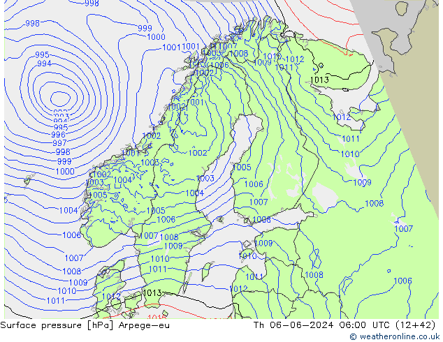 Bodendruck Arpege-eu Do 06.06.2024 06 UTC