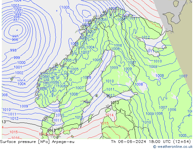 Bodendruck Arpege-eu Do 06.06.2024 18 UTC