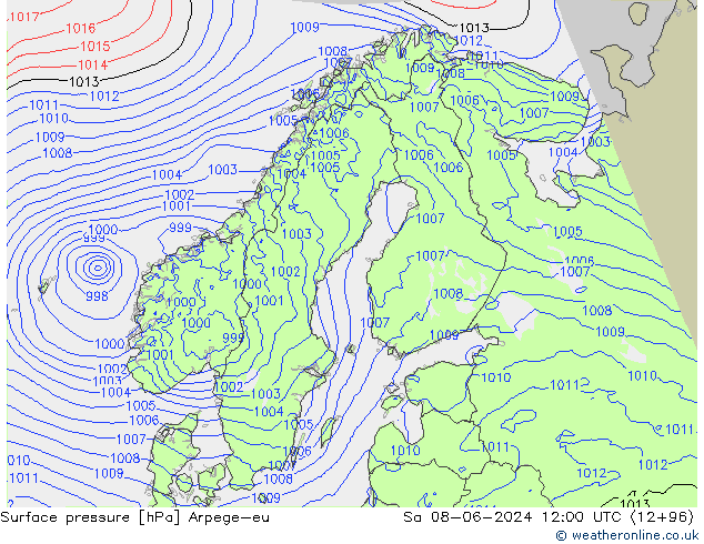 pressão do solo Arpege-eu Sáb 08.06.2024 12 UTC