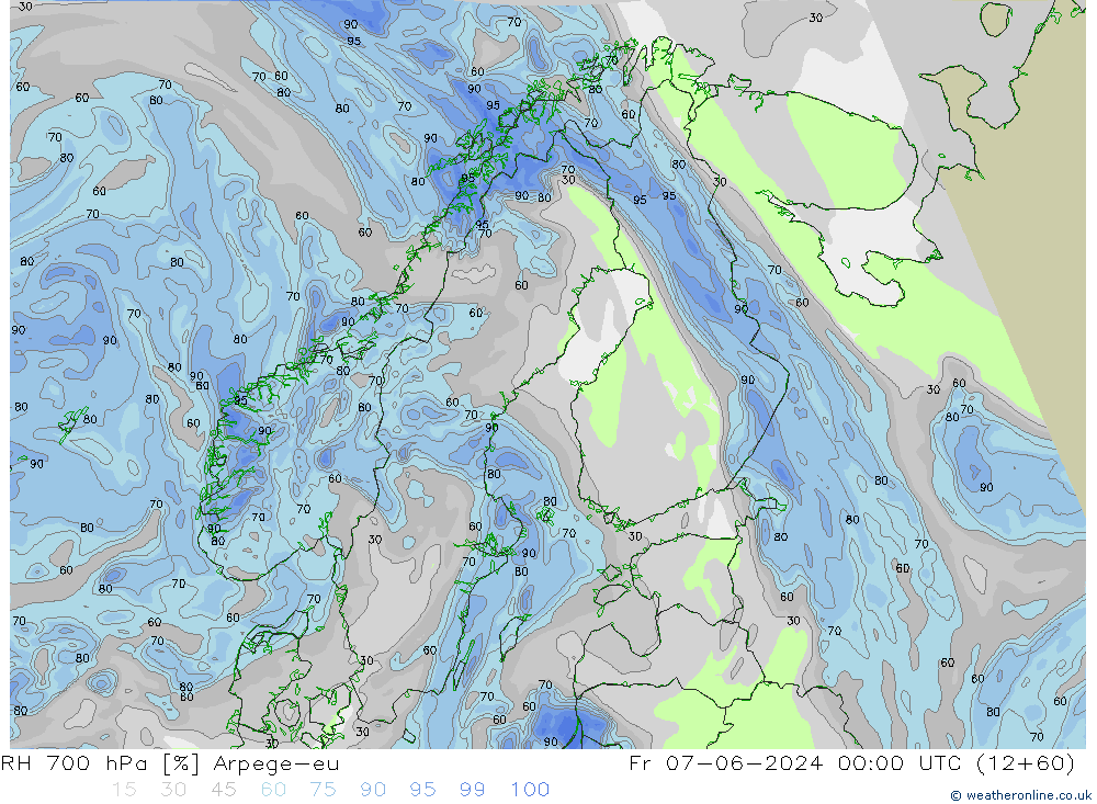 700 hPa Nispi Nem Arpege-eu Cu 07.06.2024 00 UTC