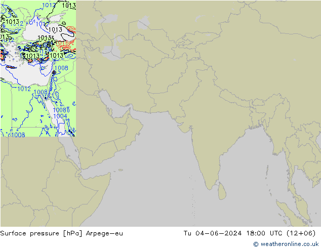 приземное давление Arpege-eu вт 04.06.2024 18 UTC