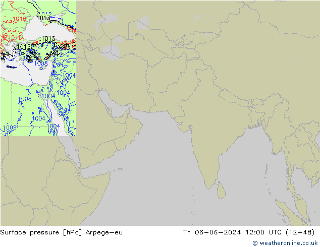 pressão do solo Arpege-eu Qui 06.06.2024 12 UTC