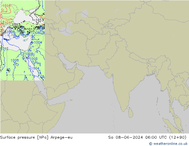 Yer basıncı Arpege-eu Cts 08.06.2024 06 UTC