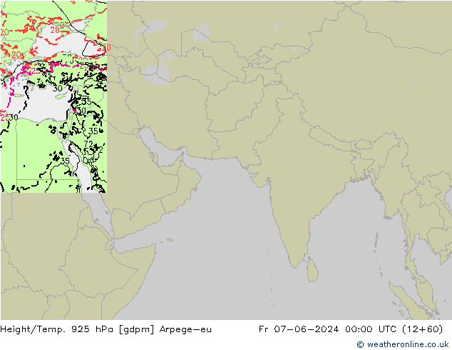 Hoogte/Temp. 925 hPa Arpege-eu vr 07.06.2024 00 UTC