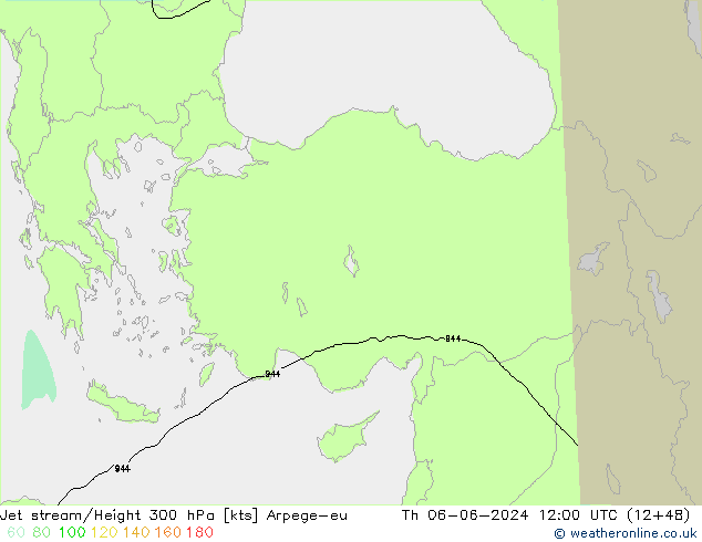 Jet stream Arpege-eu Qui 06.06.2024 12 UTC