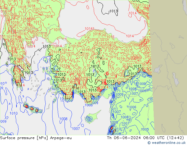 ciśnienie Arpege-eu czw. 06.06.2024 06 UTC