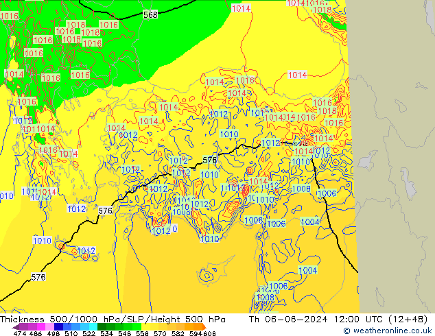 Thck 500-1000hPa Arpege-eu Th 06.06.2024 12 UTC