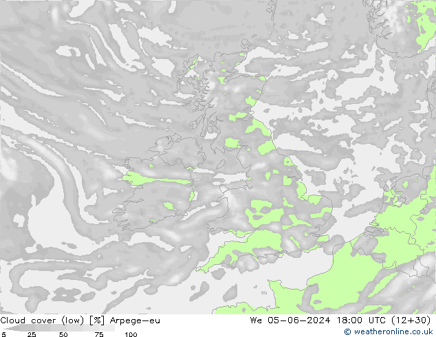 Nuages (bas) Arpege-eu mer 05.06.2024 18 UTC