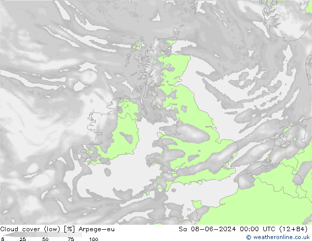 Bulutlar (düşük) Arpege-eu Cts 08.06.2024 00 UTC