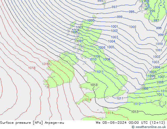 pression de l'air Arpege-eu mer 05.06.2024 00 UTC