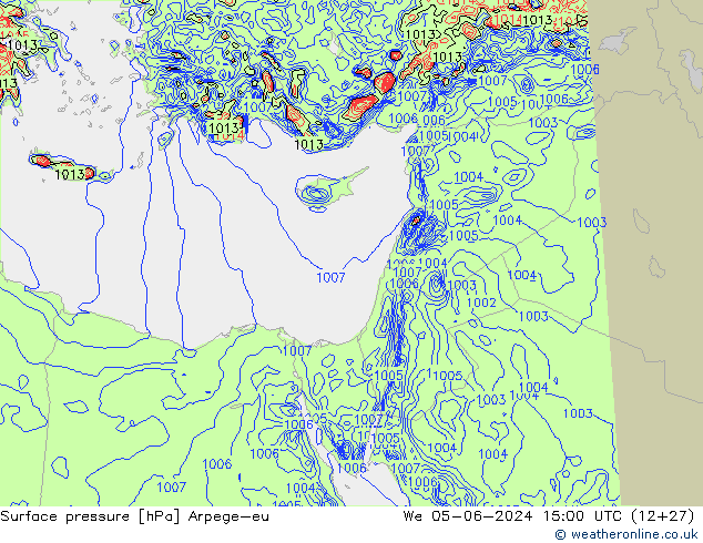 Surface pressure Arpege-eu We 05.06.2024 15 UTC