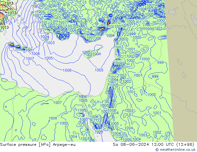 ciśnienie Arpege-eu so. 08.06.2024 12 UTC