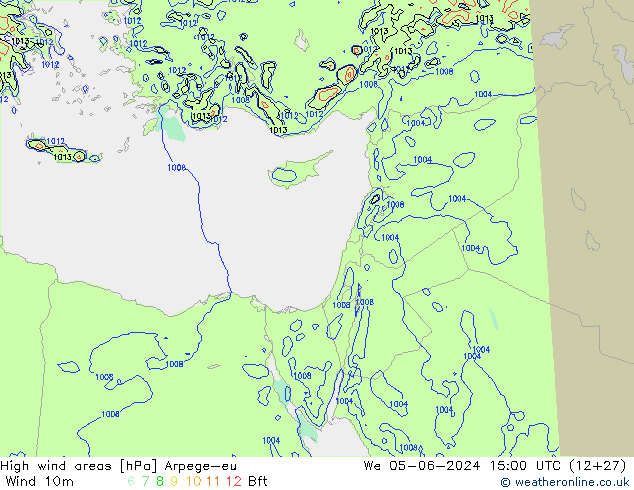 High wind areas Arpege-eu  05.06.2024 15 UTC