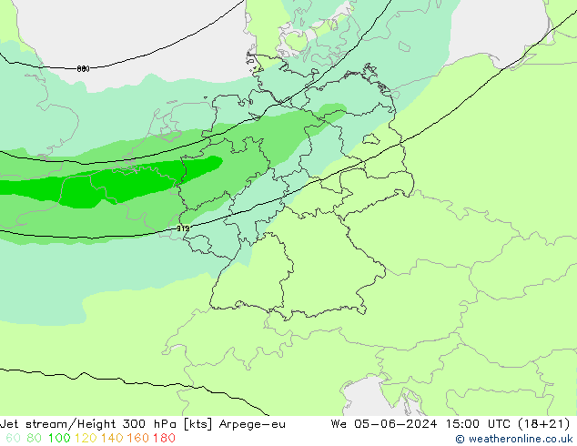 Courant-jet Arpege-eu mer 05.06.2024 15 UTC